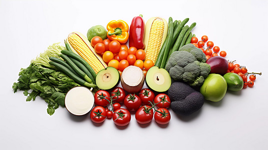 市場農(nóng)產(chǎn)品蔬菜茄子紅椒西紅柿新鮮健康食材